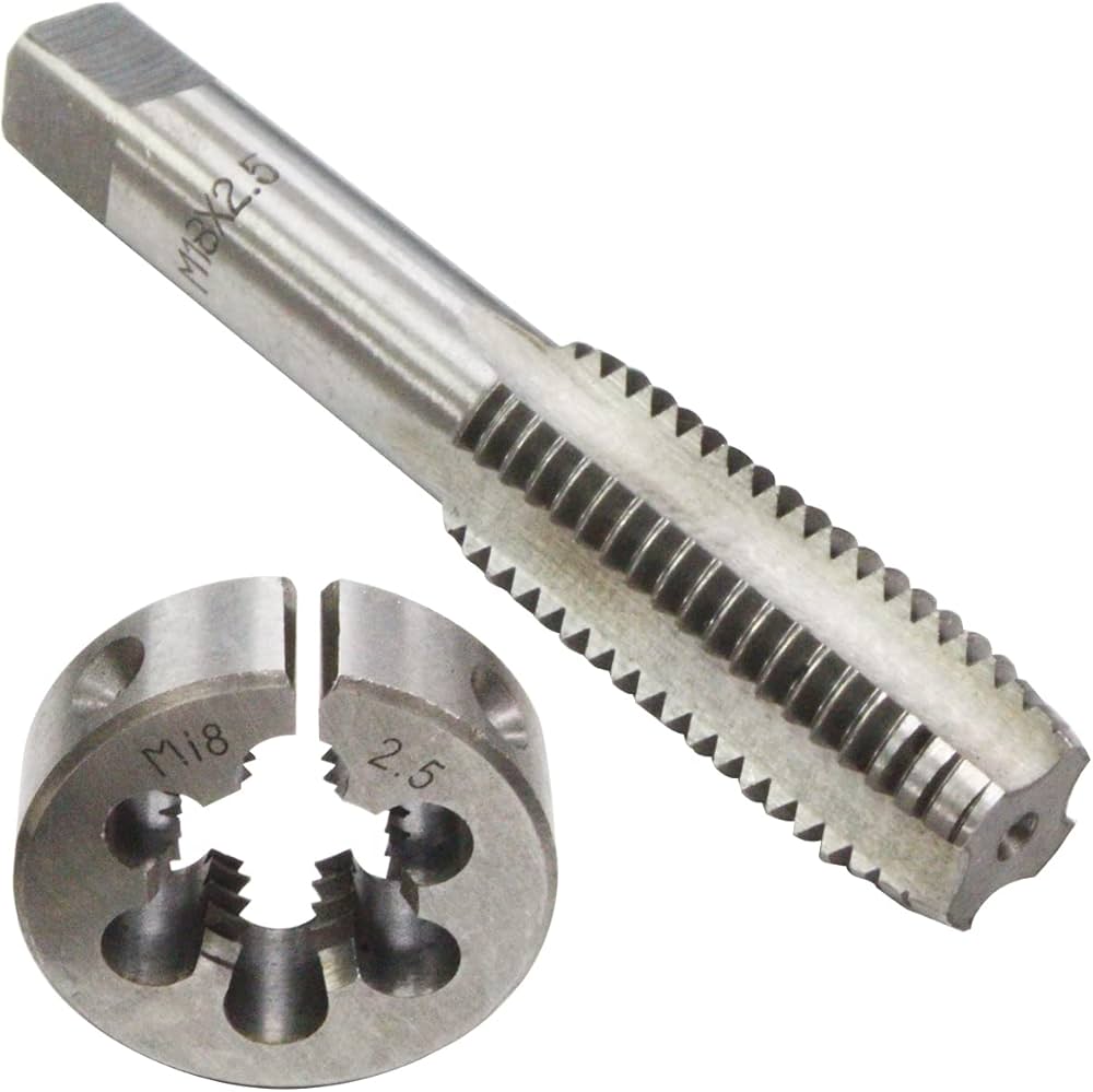 Amazon.co.jp: 【M18×P2.5】タップダイスセット 目立てキット ネジ山