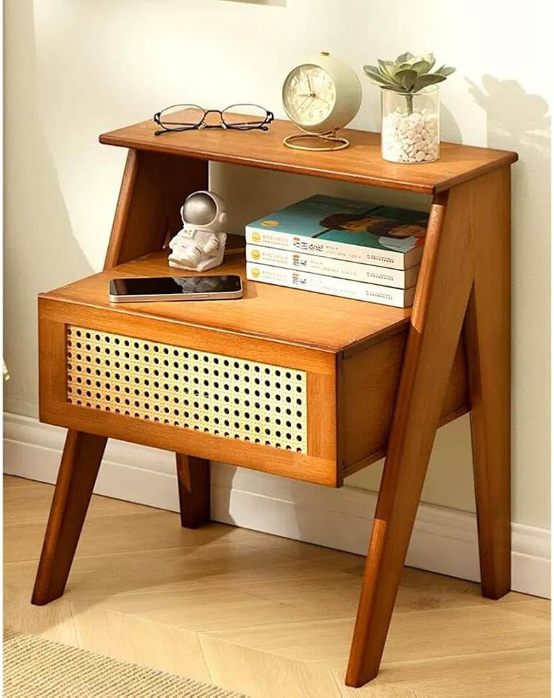 Amazon.co.jp: ミッドセンチュリーモダンナイトスタンド 引き出し付き