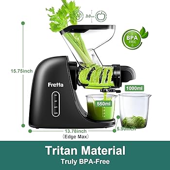 Amazon.com: Fretta Juicer Machines, 3'' Wide Feed Chute Cold Press