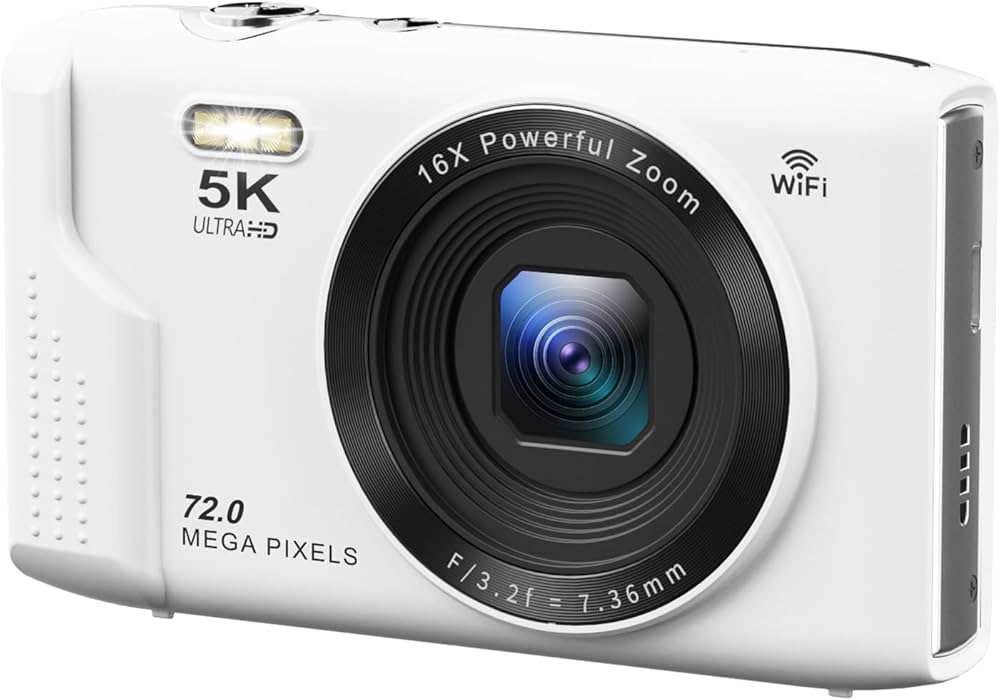 Amazon | AiMike スマホに送れる デジタルカメラ 5K デジカメ WIFI転送