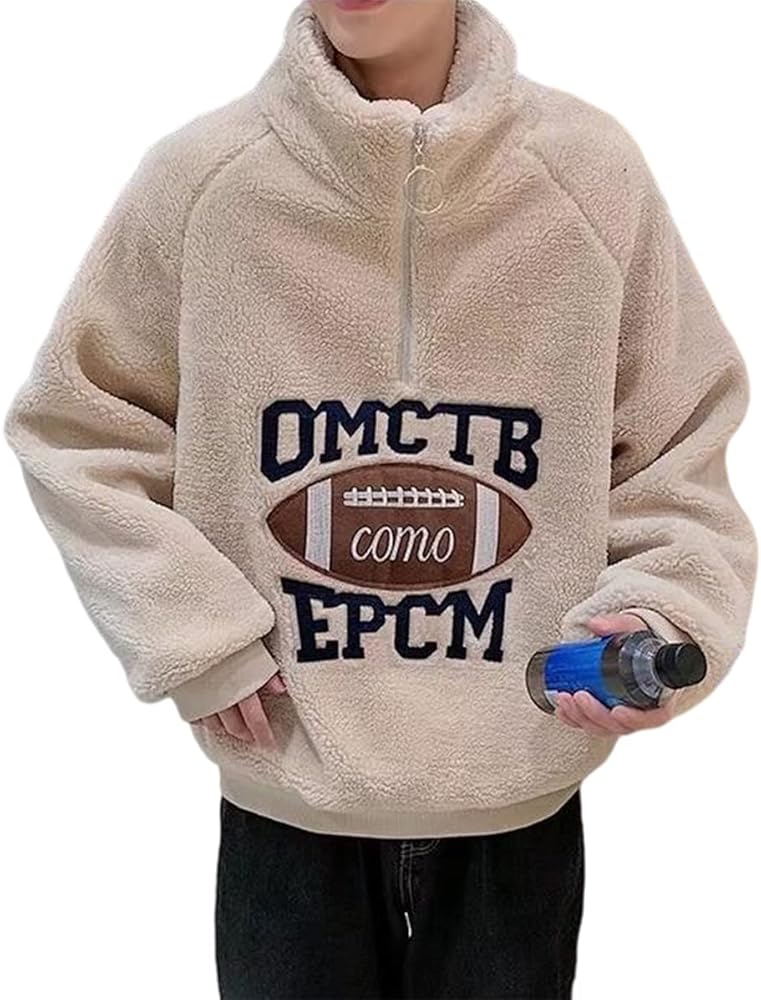 Amazon.co.jp: [ZHONGJUE] ボア プルオーバー パーカー メンズ