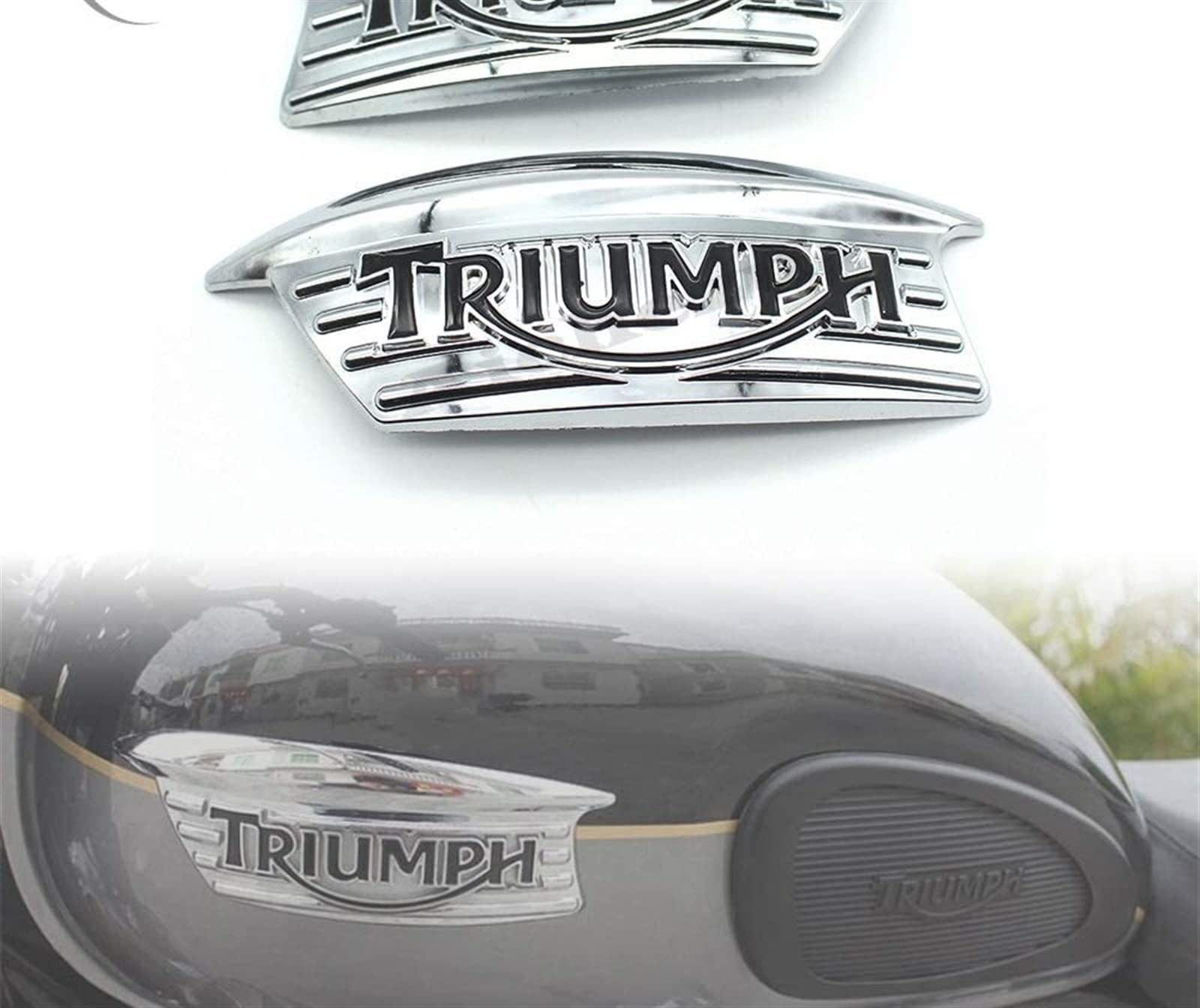 Amazon.co.jp: 3Dエンブレムバッジデカールトライアンフボンネビルため