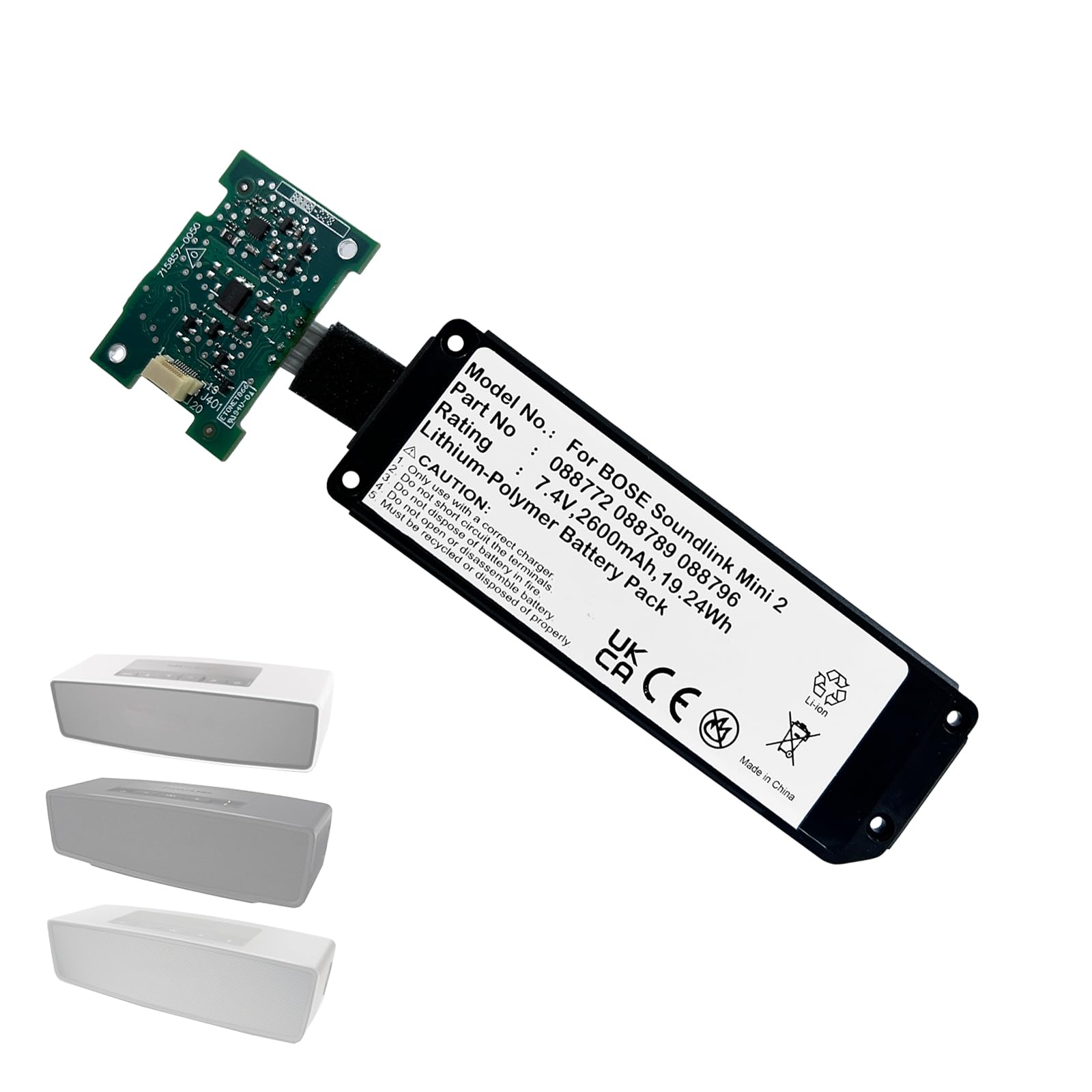 Amazon.com: BooNer 7.4V Battery for Bose Soundlink Mini 2