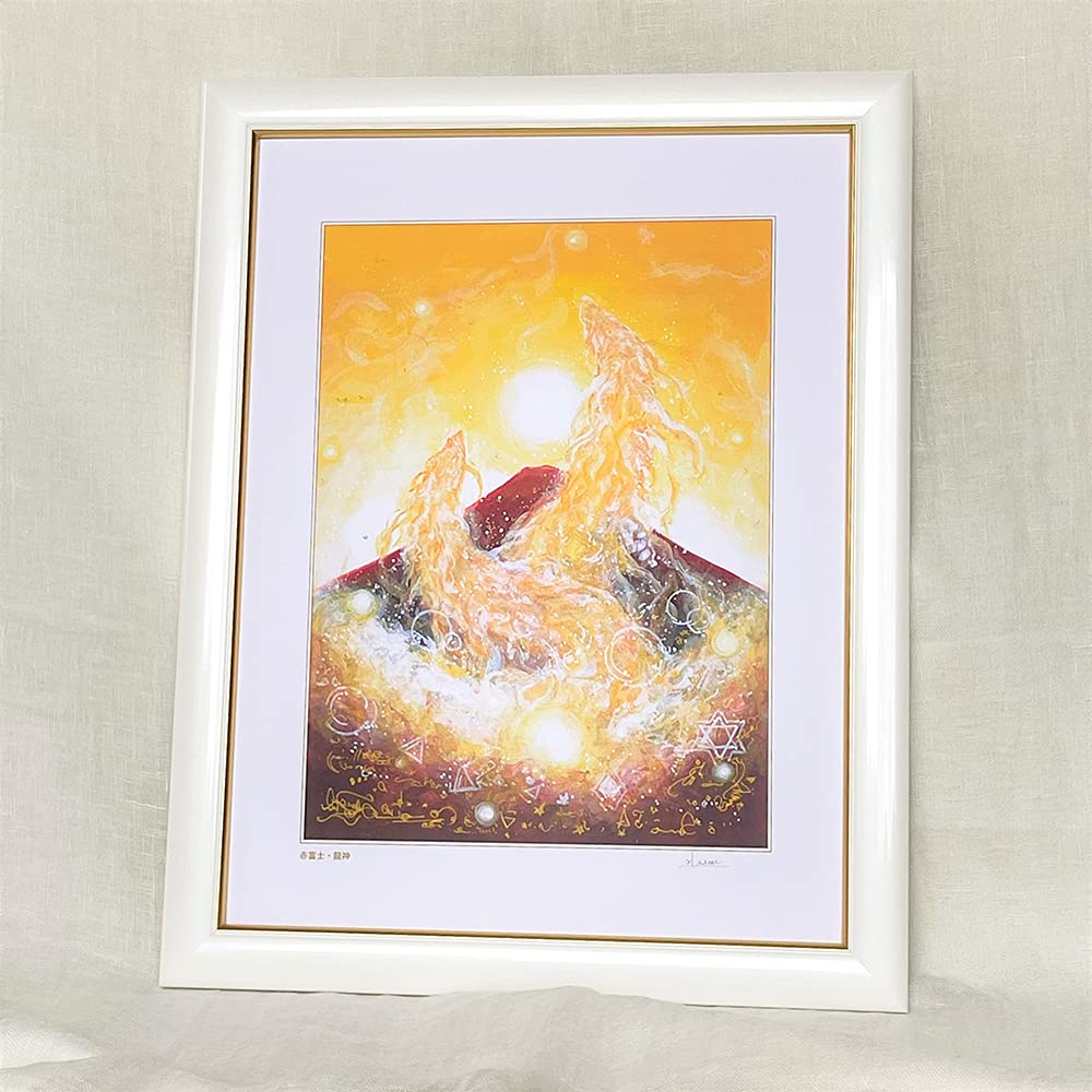 Amazon.co.jp: 絵画 インテリア おしゃれ 壁掛け 赤富士 龍神 龍