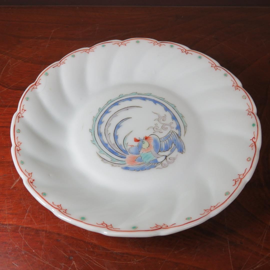 小皿 1枚 色絵ねじり小皿 鳳凰 九谷 蔵出し 名家 初荷 W小皿 2枚 色絵