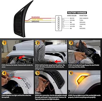 Gempro LED Sequential Side Marker Light Front Fender Vent Light