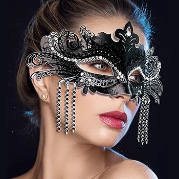 Amazon.com: ARK Survivor Women's Black Metal Masquerade Mask With