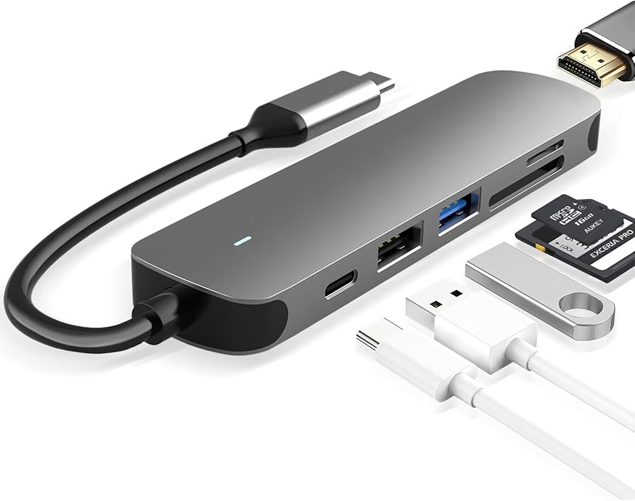 Amazon.com: SZPACMATE USB C HUB, 6 in 1 with USB 3.0, 4K-HDMI, USB