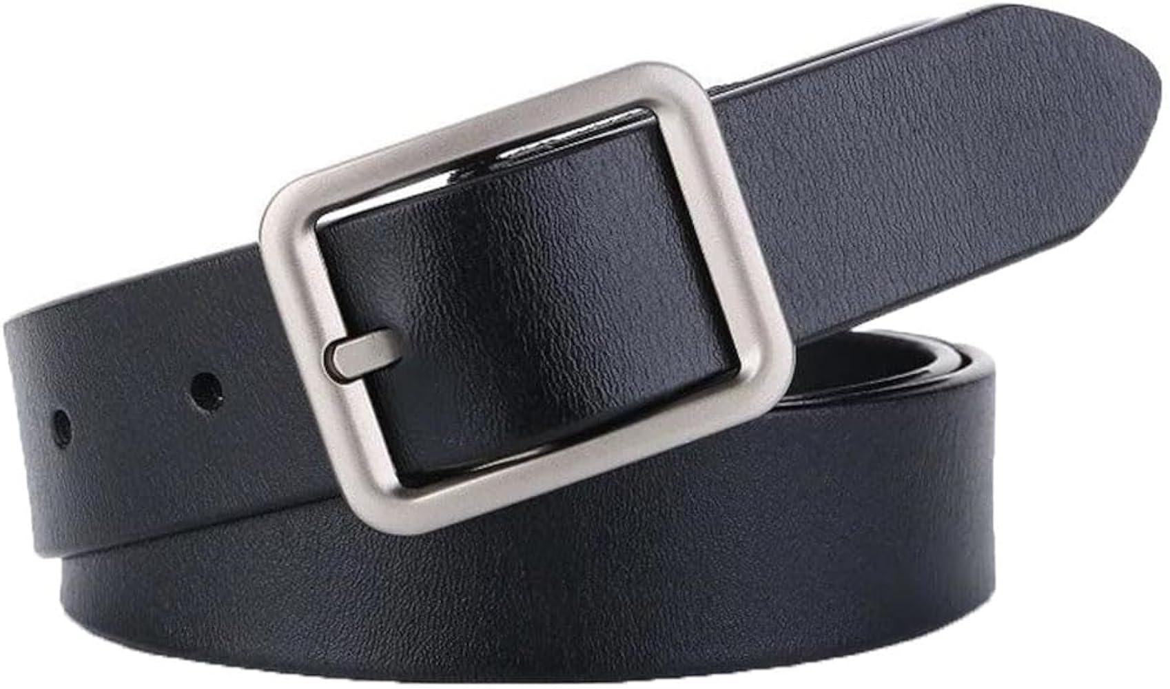 Genuine Leather Square Buckle Belt For Women Vintage Pin Buckle