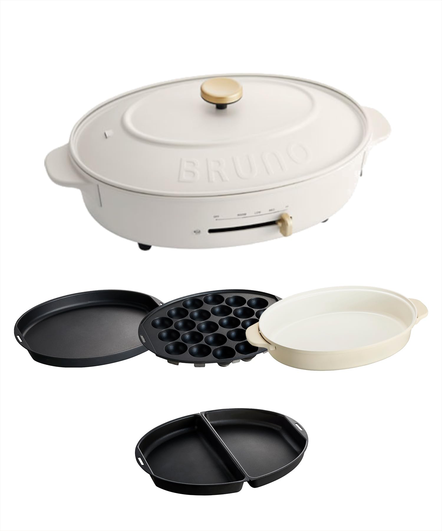 Amazon | BRUNO ブルーノ オーバルホットプレート 本体 プレート4種