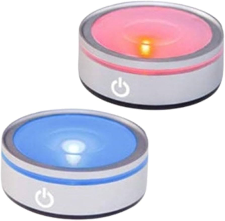 Amazon.co.jp: geneX 光る レインボーコースター 円型 led 台座 照明