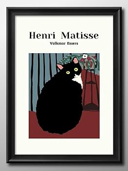 Amazon.co.jp: アンリ マティス マチス 猫 ネコ ハチワレ モダン A3