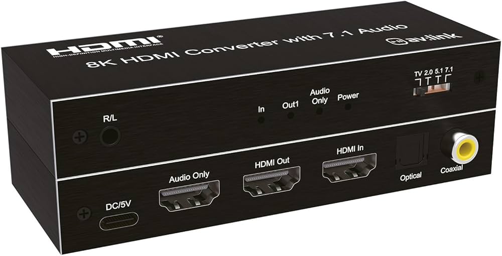 AV:Link 8K HDMI Audio Extractor | ARC to Optical, Toslink, Coaxial