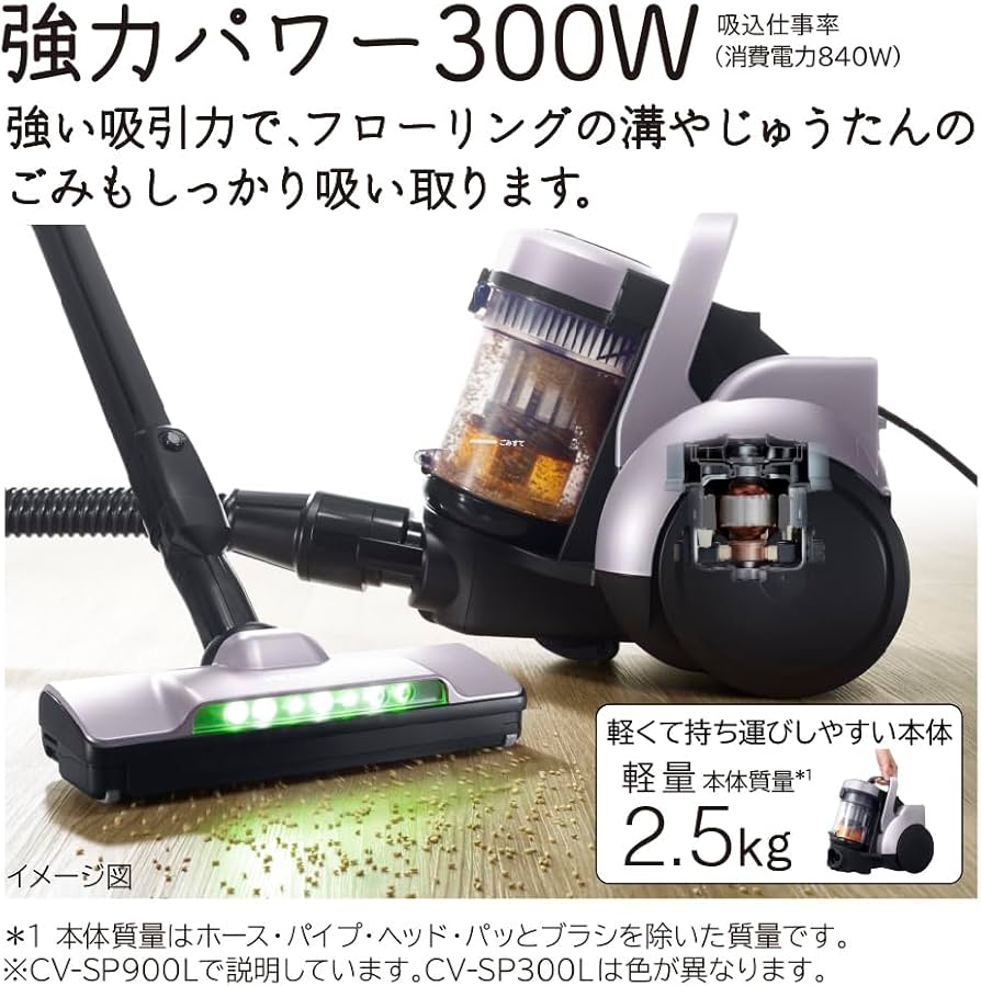 Amazon.co.jp: 日立 掃除機 パワかる サイクロン式 CV-SP900L V ライト