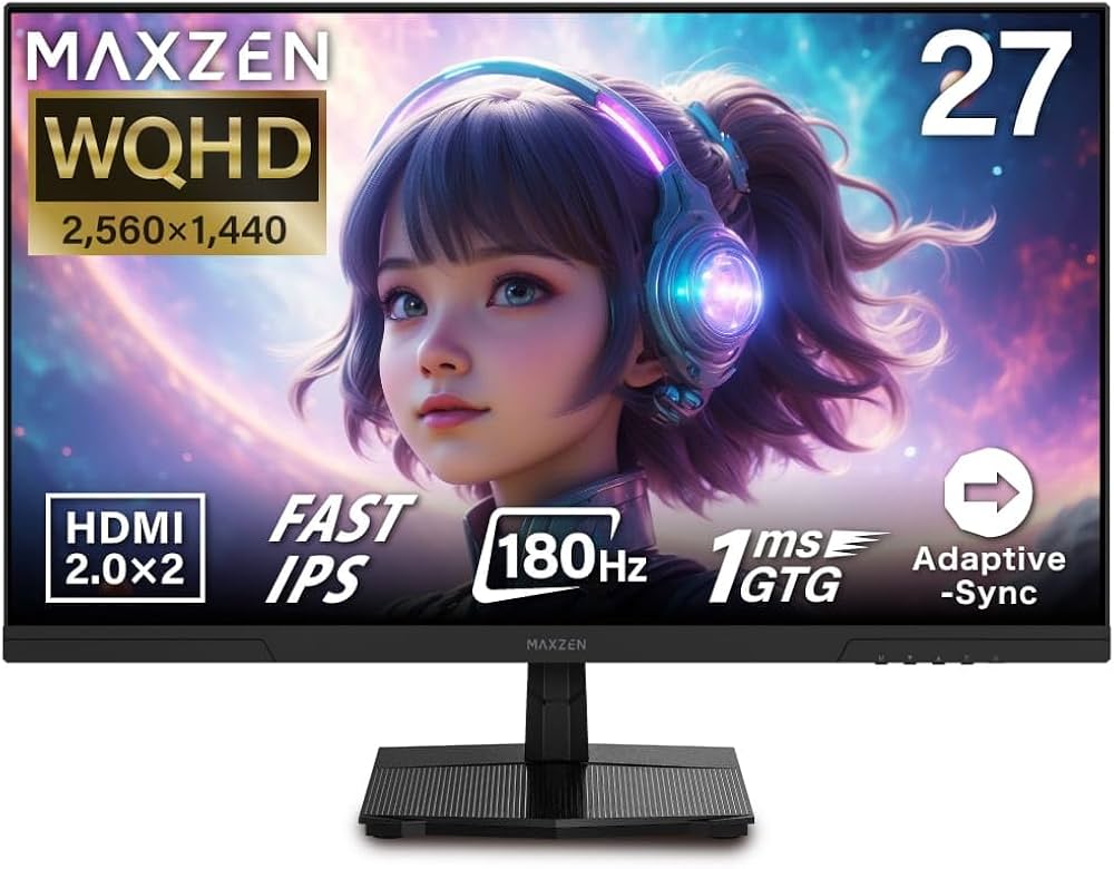 Amazon.co.jp: MAXZEN ゲーミングモニター 27インチ WQHD(2560×1440