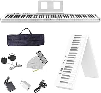 Amazon | ニコマク NikoMaku 電子ピアノ 88鍵盤 折り畳み式 SWAN-X 白