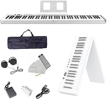 Amazon | ニコマク NikoMaku 電子ピアノ 88鍵盤 折り畳み式 SWAN-X 白