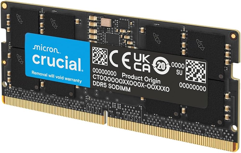 Crucial DDR5 RAM 32GB 4800MHz SODIMM, Laptop Computer Memory, Mini