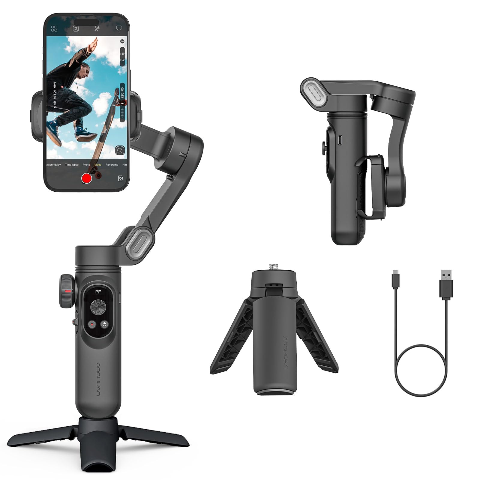 Amazon.com: Gimbal Stabilizer for Smartphone,LED Light OLED Screen