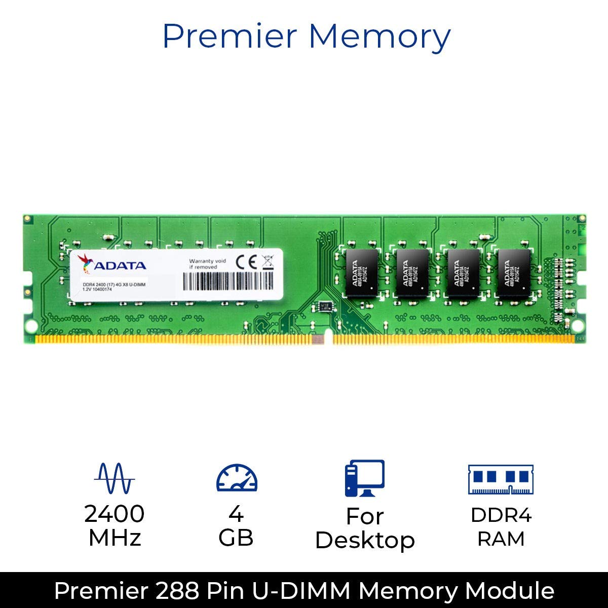 Amazon.in: Buy ADATA AD4U2400J4G17-R 4GB 2400MHz DDR4 U-DIMM