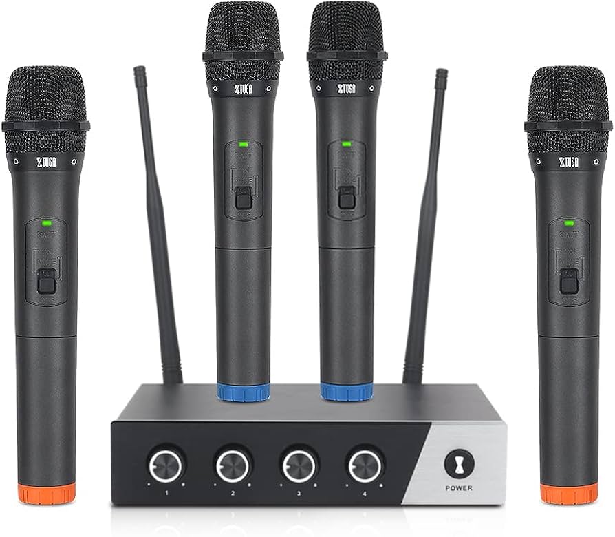 TUGA ワイヤレスマイクシステム 受信機4台 送信機4台 Amazon.co.jp: XTUGA