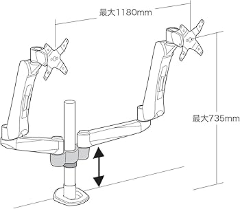 Amazon.co.jp: サンワサプライ 水平垂直液晶モニターアーム(2面) CR