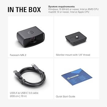 Amazon.com: Elgato Facecam MK.2 – Premium Full HD 1080p Webcam for