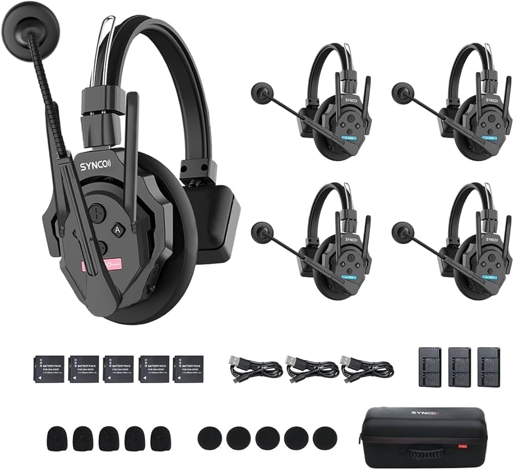 Amazon.co.jp: SYNCO XTALK ワイヤレスインカムヘッドセット 5人対応