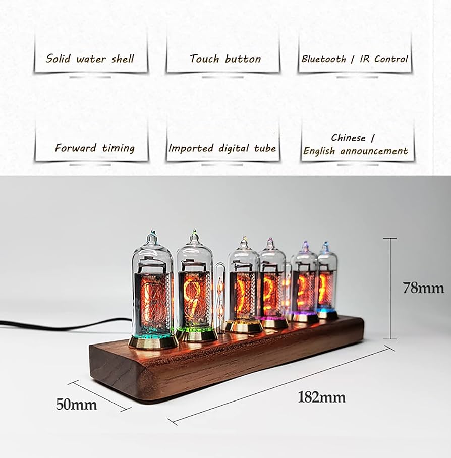 Amazon.co.jp: ビンテージ ニキシー管時計、IN-14 グロー時計、6