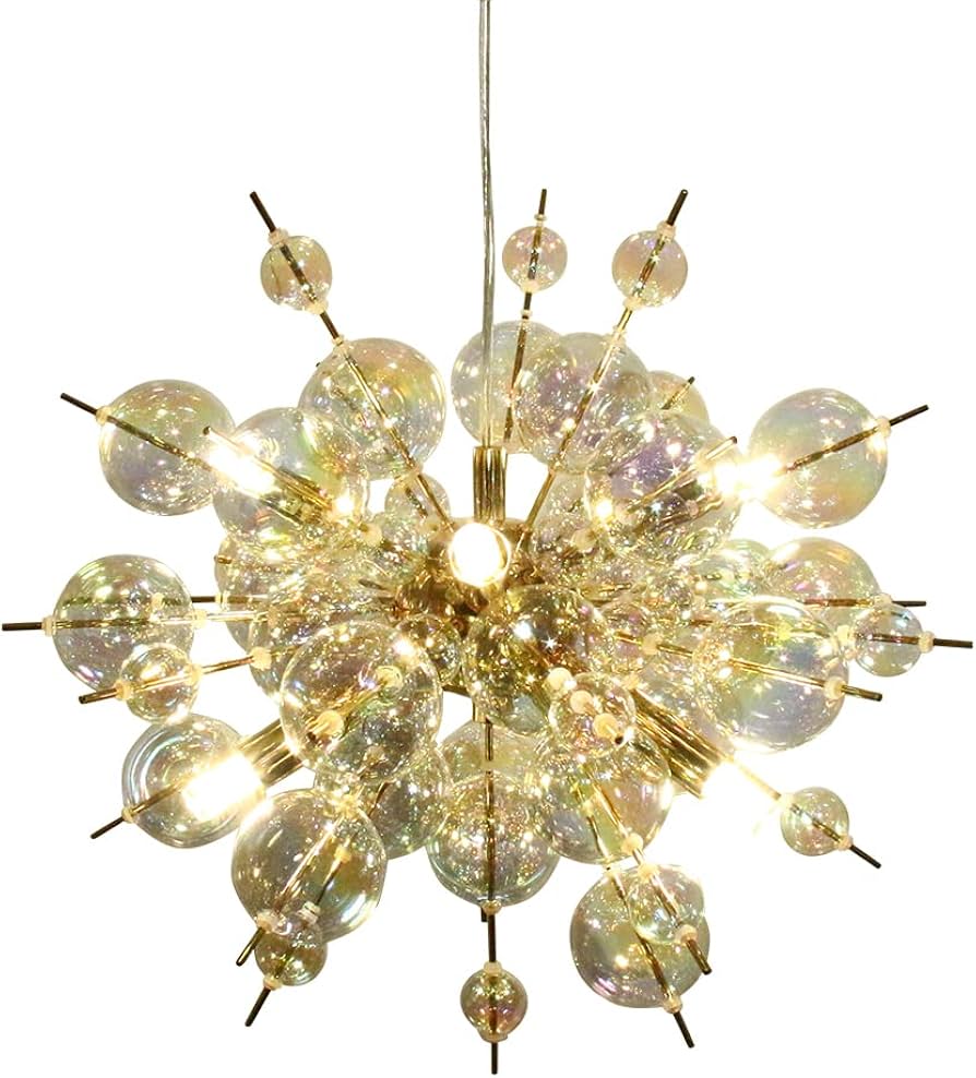 Amazon.co.jp : バブルシャンデリア ガラスペンダントライト 6灯 LED