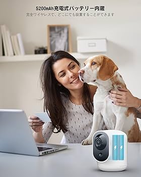 Amazon.co.jp: COCOCAM 2K 防犯カメラ 室内 5200mAh バッテリ 335°P 90
