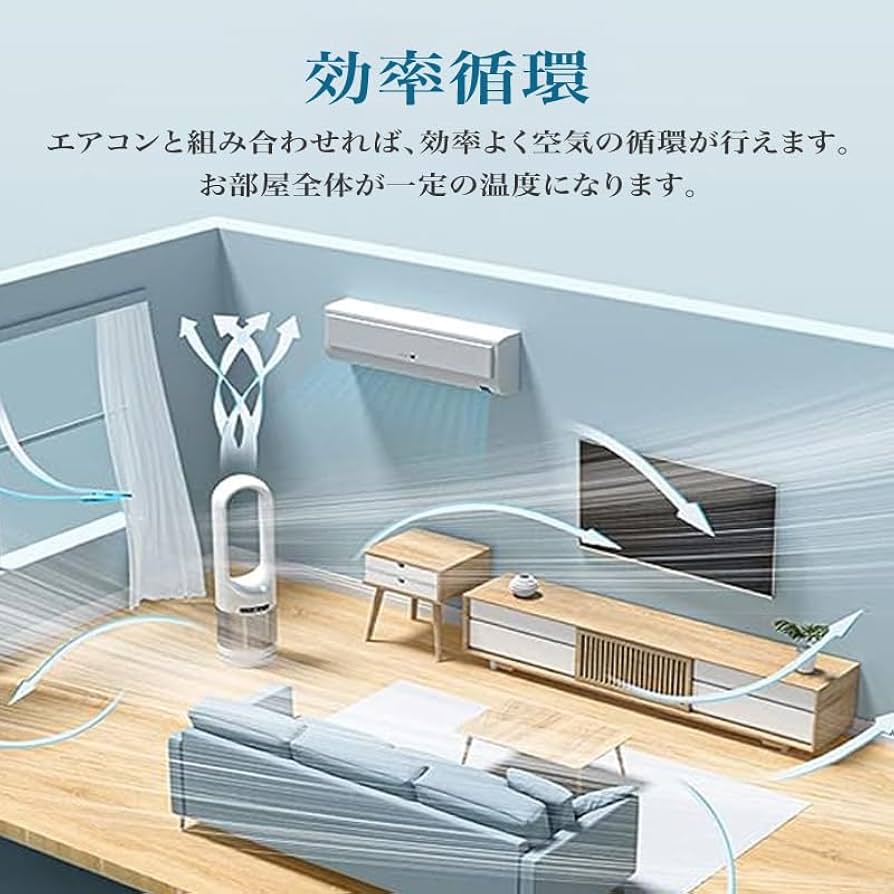 Amazon | 【2025最新冷暖兼用】扇風機 羽なし タワーファン 3段階