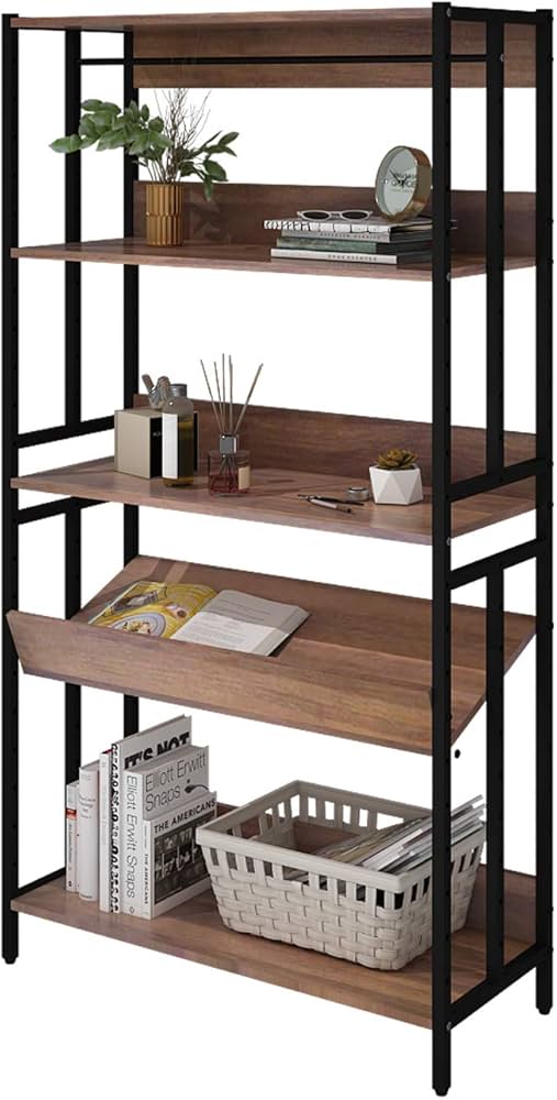 Amazon｜ANDWINT 棚 本棚 収納ラック オープンシェルフ 5段 高さ156×幅