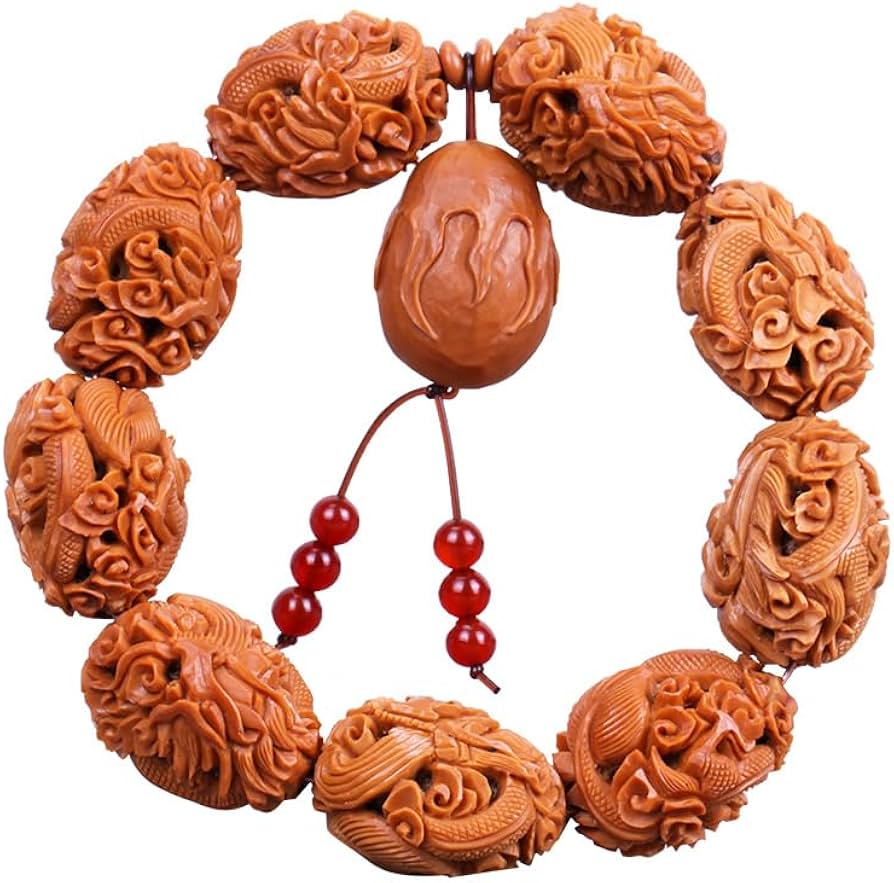 Amazon.co.jp: オリーブの核手彫り手串竜男士九龍の核彫り透かし彫り純