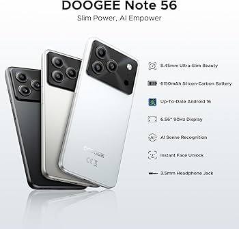 Amazon.com: DOOGEE Note 56 Unlocked Phones, Latest Android 16 OS