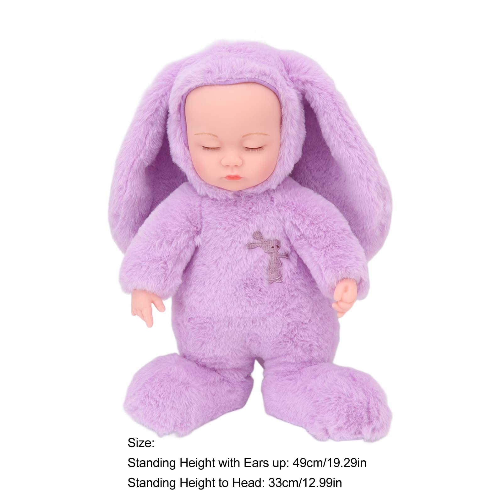 Amazon.co.jp: 目を閉じた紫色のウサギのぬいぐるみ、子守唄の音楽を