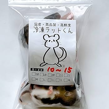 Amazon | 国産冷凍ラット (ベビー M 10~15g 5匹入り) | 冷凍ラットくん