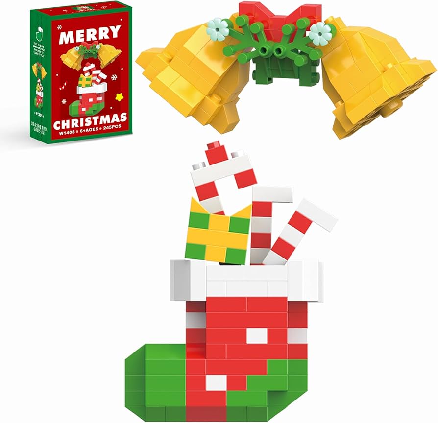 Amazon.com: HGCYCF Christmas Bells and Boot Building Blocks Set