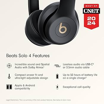 Amazon.com: Beats Solo 4 - Wireless On-Ear Bluetooth Headphones