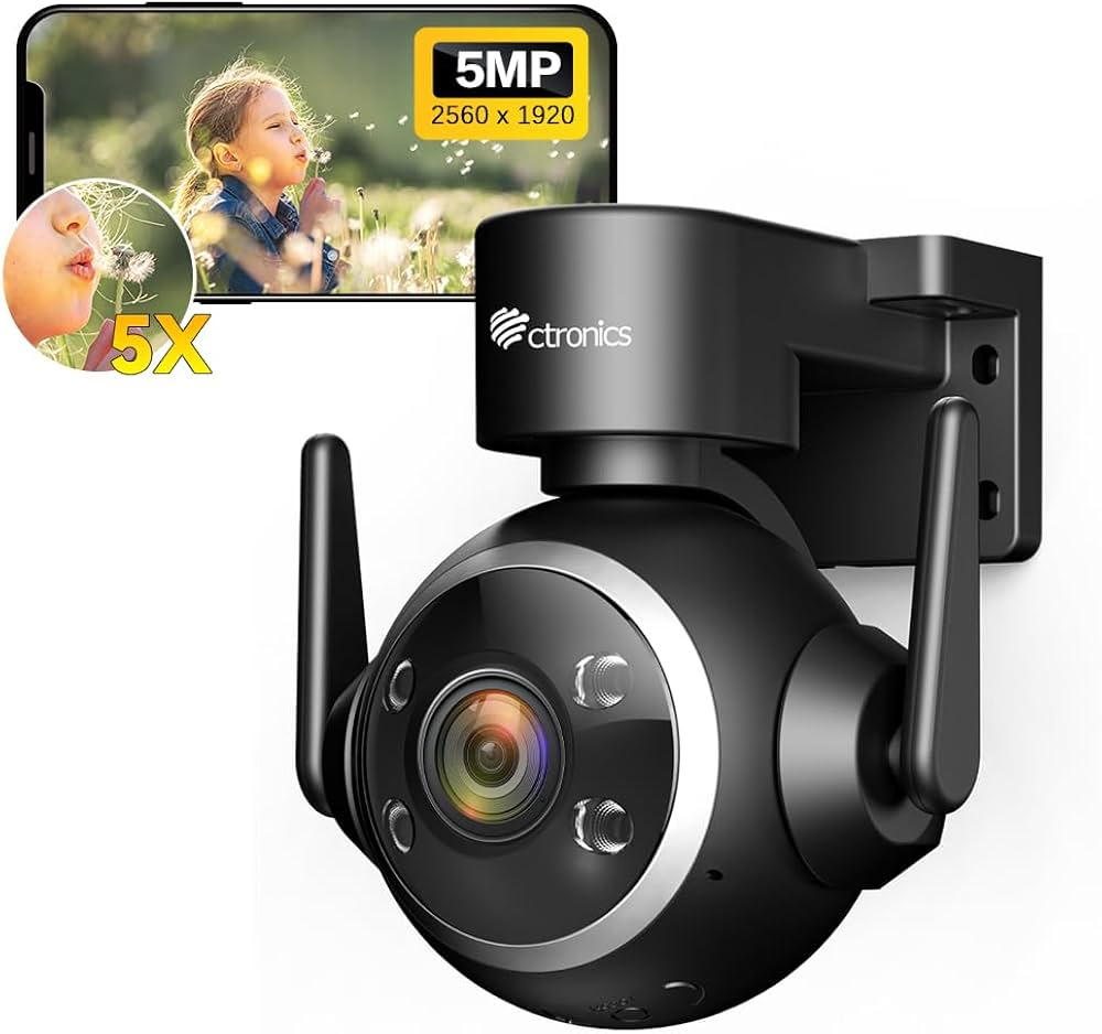 Amazon.co.jp: Ctronics 防犯カメラ 屋外 5MP 5倍光学ズーム 5GWi-Fi