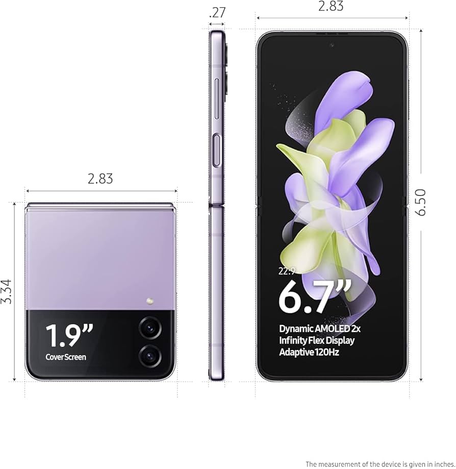 Amazon.com: Samsung Galaxy Z Flip 4 5G, US Version, 256GB, Bora