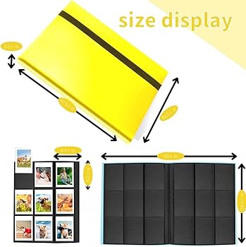 Amazon.co.jp: チェキ用ポラロイド用ミニアルバム (360枚, 黄色