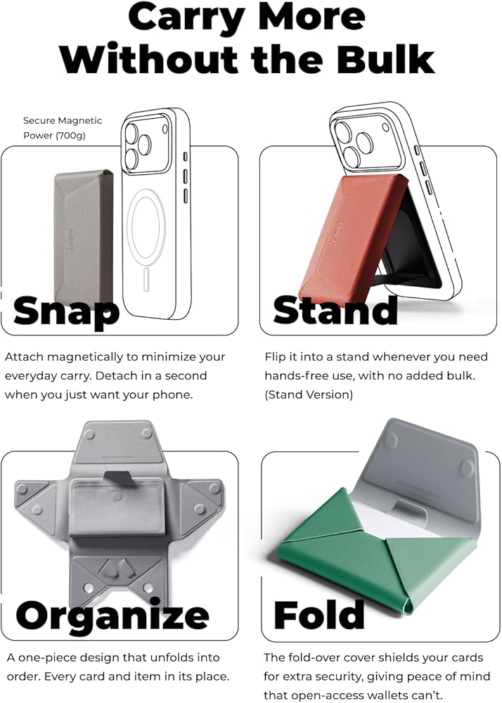 Amazon.com: MOFT Magsafe Wallet, 8-Card Holder, Magnetic Phone