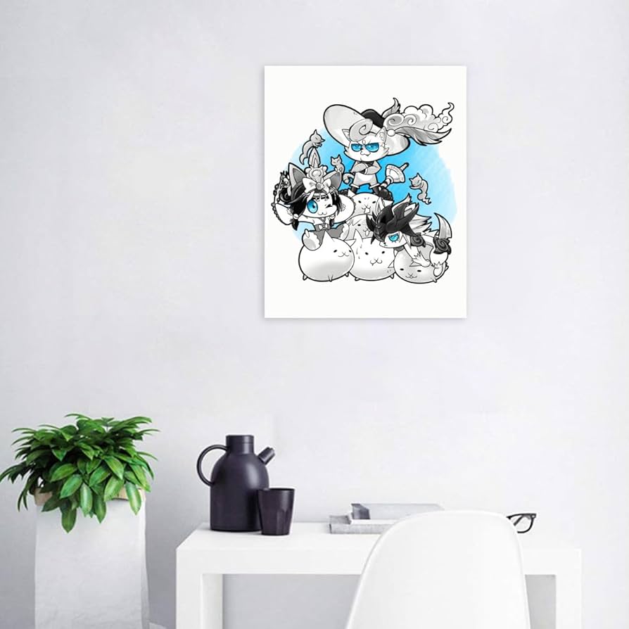 Amazon.co.jp: にゃんこ大戦争 数字油絵 デジタル油絵 キャンバス 油絵