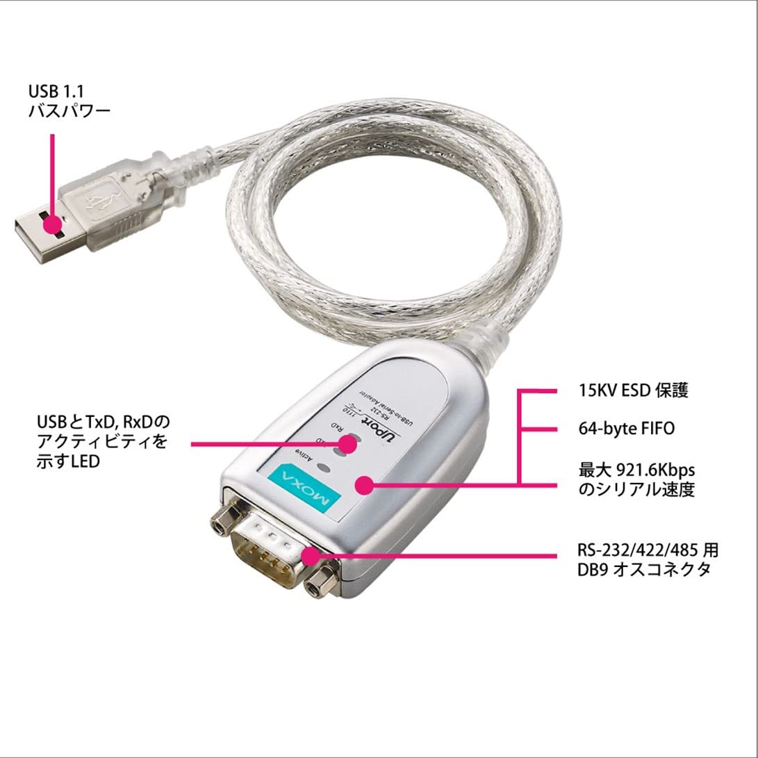 Amazon.co.jp: MOXA 1ポート RS-232 USB-シリアルコンバータ UPort