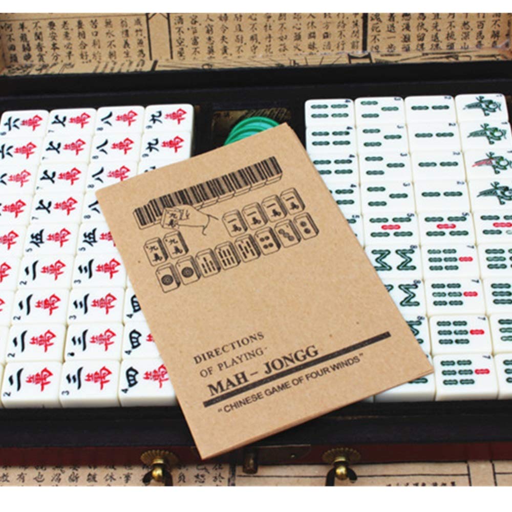 方城作楽 麻雀セット 背白 木製ケース付き 方城作楽 麻雀セット 背白