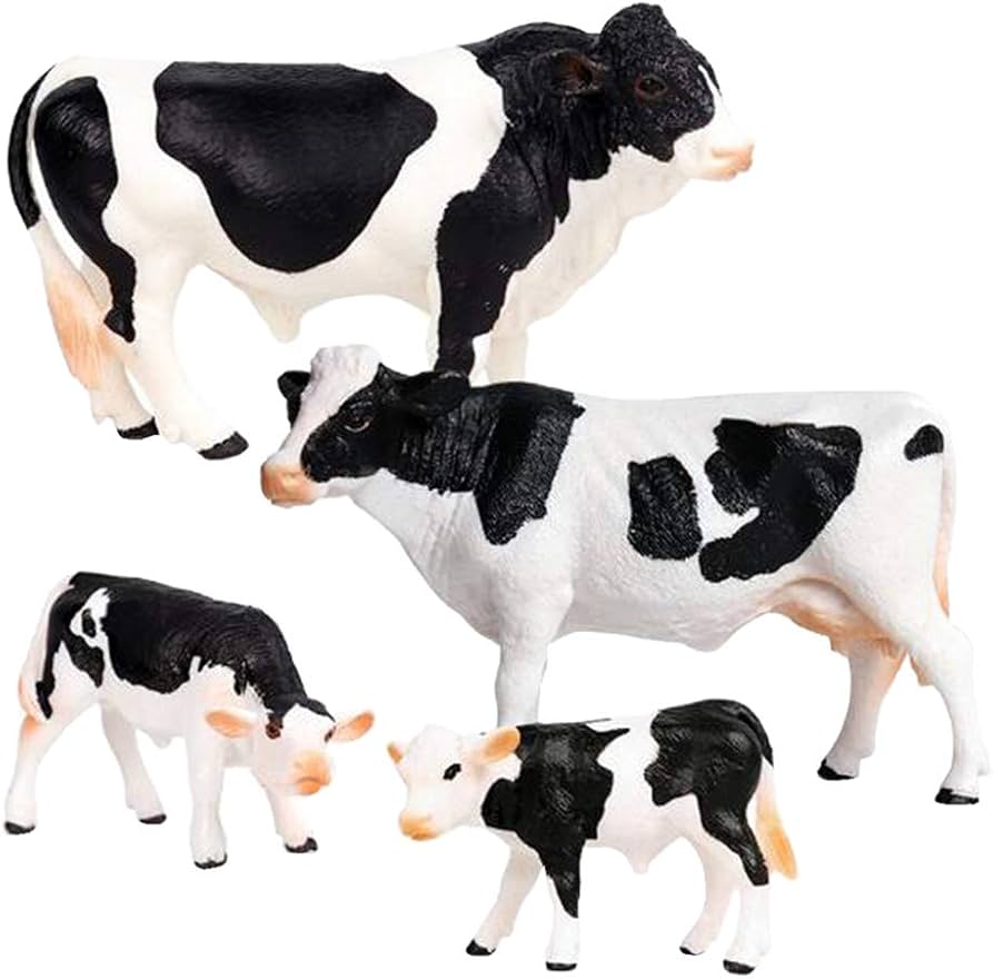 Amazon.co.jp: T TOOYFUL ミニチュア 動物モデル 牛フィギュア 動物