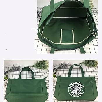 Amazon.co.jp: スタバ トートバッグ 緑 エコバック ビッグサイズ