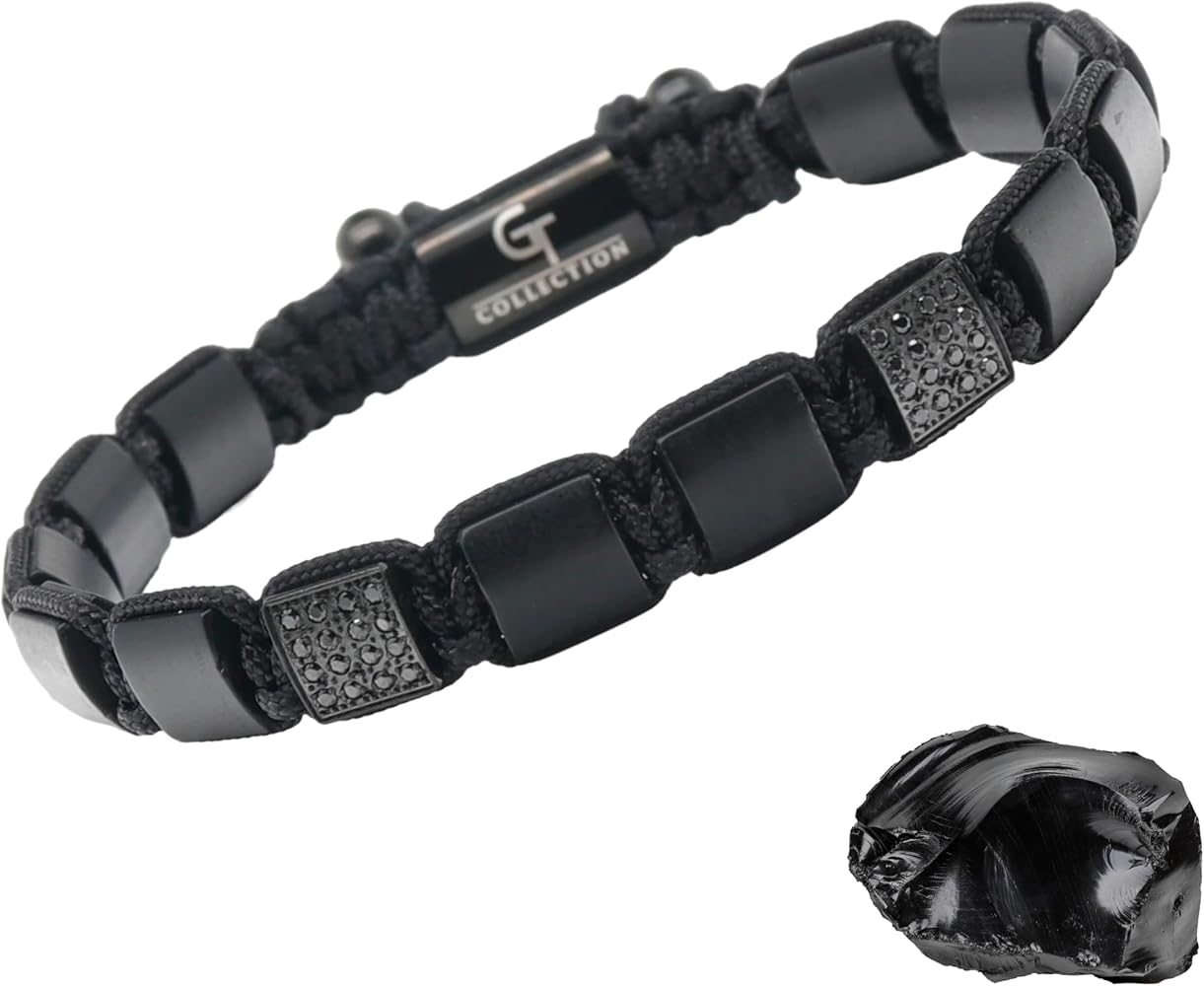 Amazon.com: GT collection Flat Bead Bracelet, Gemstone Adjustable