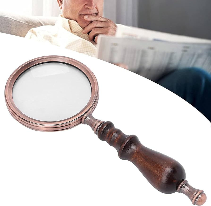Amazon.co.jp: 虫眼鏡 アンティーク ハンドルーペ 10X 読書用拡大鏡